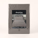 Microfibre Duvet Cover Set Border Pintuck | Taupe/Grey | King Long - 240cm (W) x 220cm (L) - The Bedding & Blankets Store