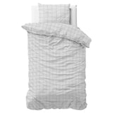 Microfibre Duvet Cover Set Check It | Grey | Double - 200cm (W) x 220cm (L) - The Bedding & Blankets Store