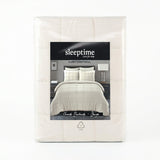 Microfibre Duvet Cover Set Check Pintuck | Beige | King Long - 240cm (W) x 220cm (L) - The Bedding & Blankets Store