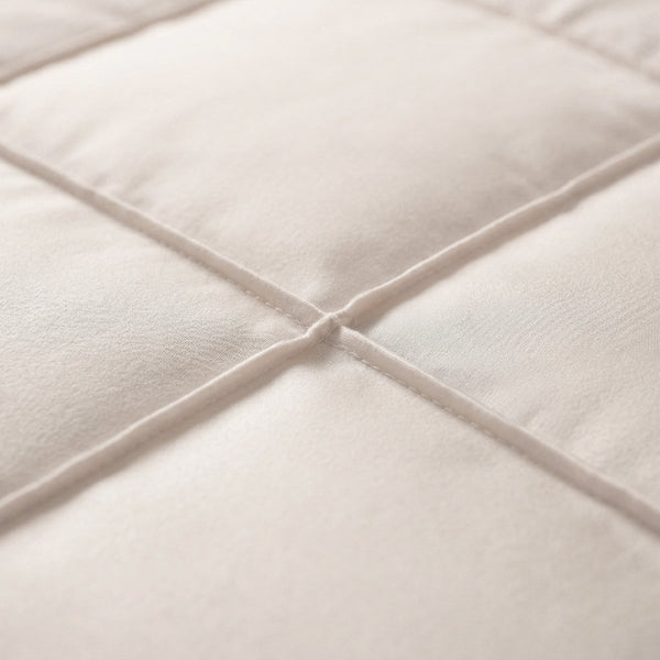 Microfibre Duvet Cover Set Check Pintuck | Beige | King Long - 240cm (W) x 220cm (L) - The Bedding & Blankets Store