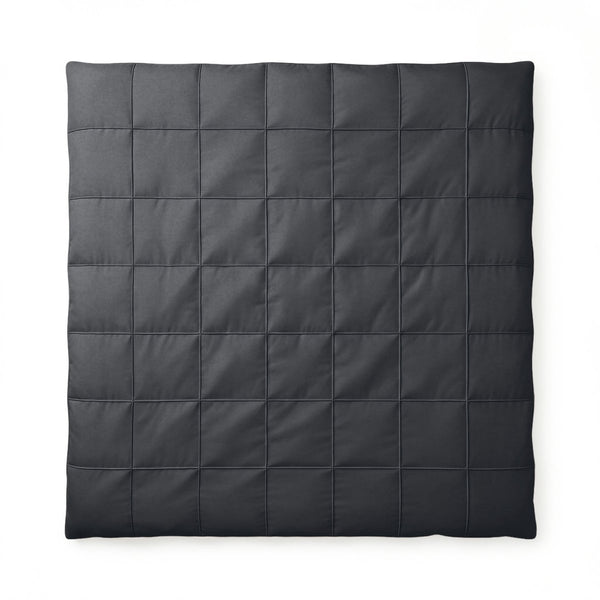 Microfibre Duvet Cover Set Check Pintuck | Black | King Long - 240cm (W) x 220cm (L) - The Bedding & Blankets Store