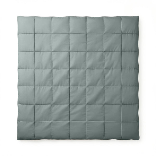 Microfibre Duvet Cover Set Check Pintuck | Green | King Long - 240cm (W) x 220cm (L) - The Bedding & Blankets Store