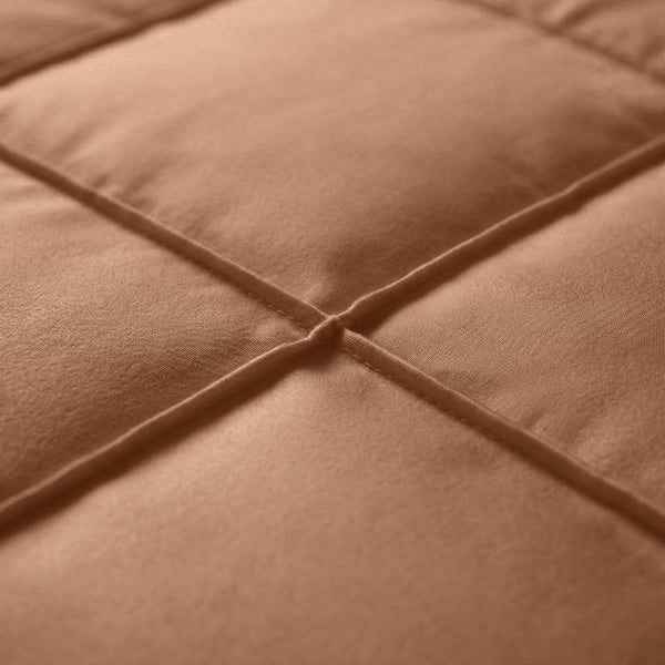 Microfibre Duvet Cover Set Check Pintuck | Mocha Moose | King Long - 240cm (W) x 220cm (L) - The Bedding & Blankets Store