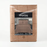 Microfibre Duvet Cover Set Check Pintuck | Mocha Moose | King Long - 240cm (W) x 220cm (L) - The Bedding & Blankets Store