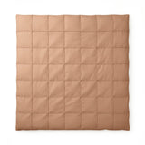 Microfibre Duvet Cover Set Check Pintuck | Mocha Moose | King Long - 240cm (W) x 220cm (L) - The Bedding & Blankets Store