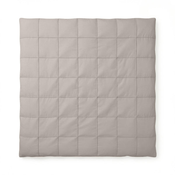 Microfibre Duvet Cover Set Check Pintuck | Taupe/Grey | King Long - 240cm (W) x 220cm (L) - The Bedding & Blankets Store