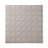 Microfibre Duvet Cover Set Check Pintuck | Taupe/Grey | King Long - 240cm (W) x 220cm (L) - The Bedding & Blankets Store