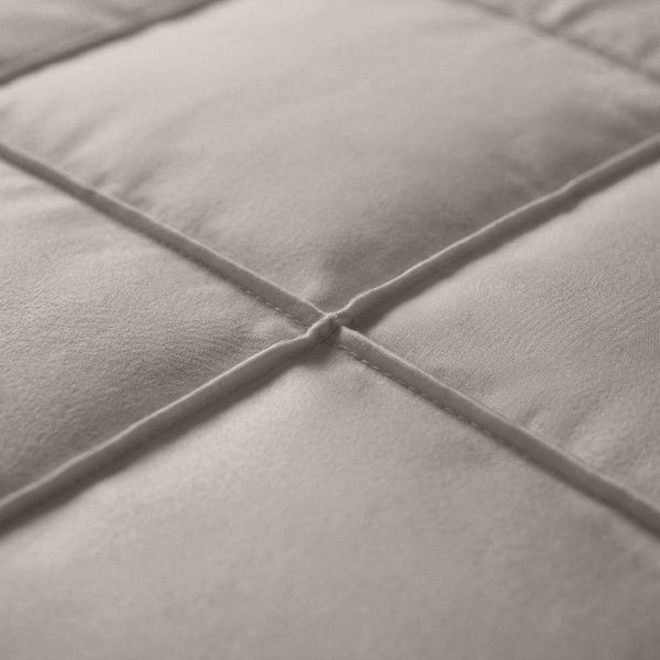 Microfibre Duvet Cover Set Check Pintuck | Taupe/Grey | King Long - 240cm (W) x 220cm (L) - The Bedding & Blankets Store