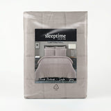 Microfibre Duvet Cover Set Check Pintuck | Taupe/Grey | King Long - 240cm (W) x 220cm (L) - The Bedding & Blankets Store