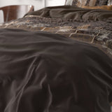 Microfibre Duvet Cover Set Chocolate Feathers | Brown | King Long - 240cm (W) x 220cm (L) - The Bedding & Blankets Store