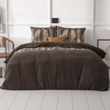 Microfibre Duvet Cover Set Chocolate Feathers | Brown | King Long - 240cm (W) x 220cm (L) - The Bedding & Blankets Store