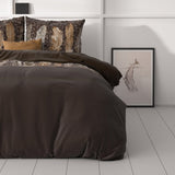 Microfibre Duvet Cover Set Chocolate Feathers | Brown | King Long - 240cm (W) x 220cm (L) - The Bedding & Blankets Store