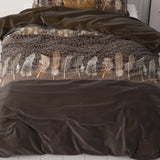 Microfibre Duvet Cover Set Chocolate Feathers | Brown | King Long - 240cm (W) x 220cm (L) - The Bedding & Blankets Store