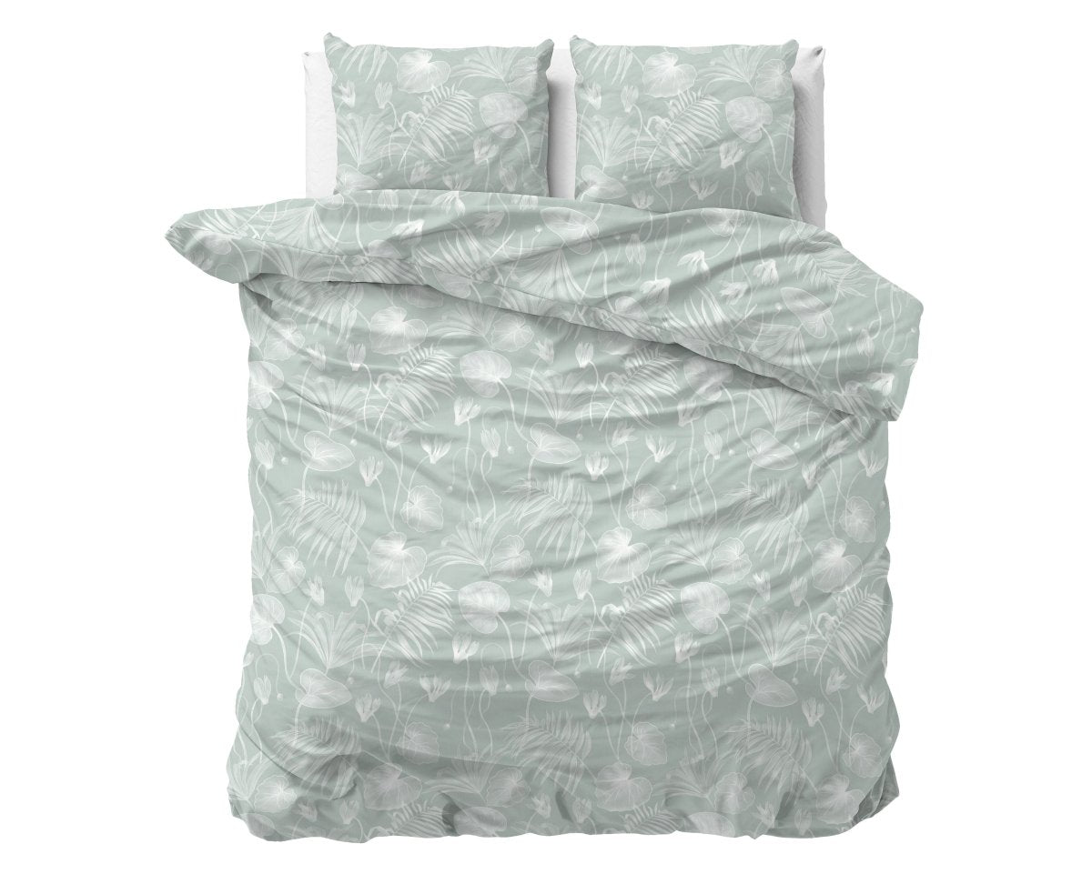 Microfibre Duvet Cover Set Delight | Green | Double - 200cm (W) x 220cm (L) - The Bedding & Blankets Store