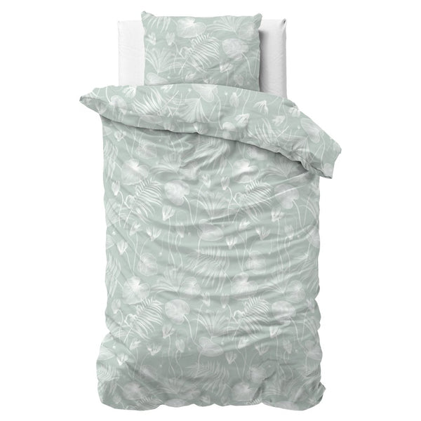 Microfibre Duvet Cover Set Delight | Green | Double - 200cm (W) x 220cm (L) - The Bedding & Blankets Store