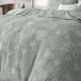Microfibre Duvet Cover Set Delight | Green | Double - 200cm (W) x 220cm (L) - The Bedding & Blankets Store