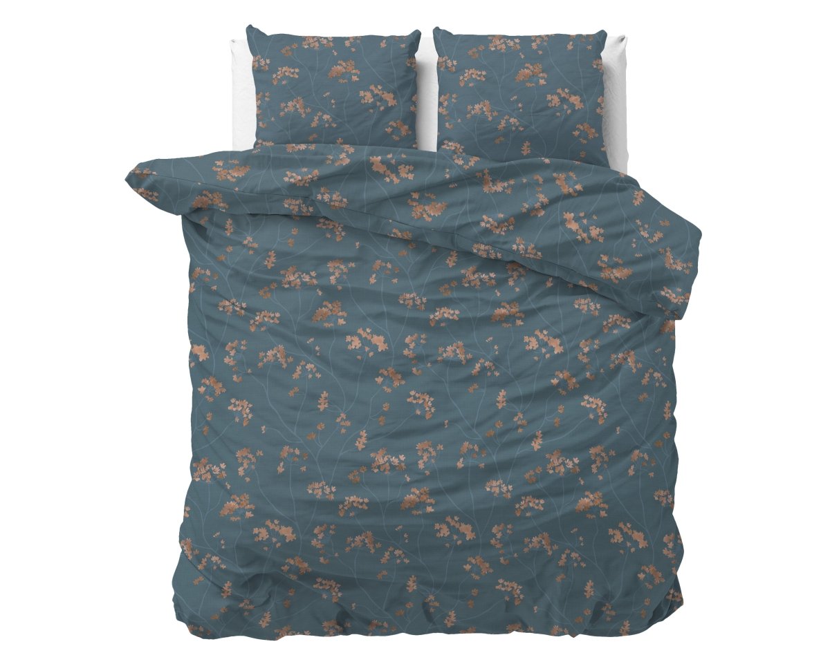 Microfibre Duvet Cover Set Gia | Blue | Double - 200cm (W) x 220cm (L) - The Bedding & Blankets Store