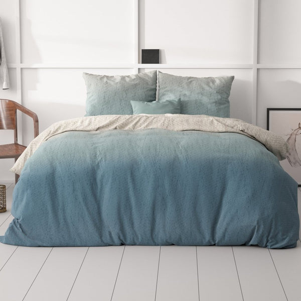 Microfibre Duvet Cover Set Gradient Trend | Blue | King Long - 240cm (W) x 220cm (L) - The Bedding & Blankets Store