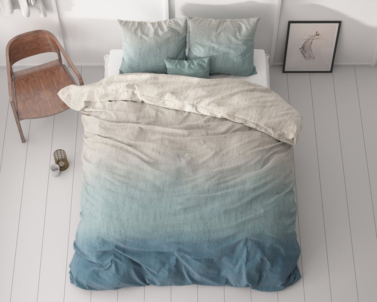 Microfibre Duvet Cover Set Gradient Trend | Blue | King Long - 240cm (W) x 220cm (L) - The Bedding & Blankets Store