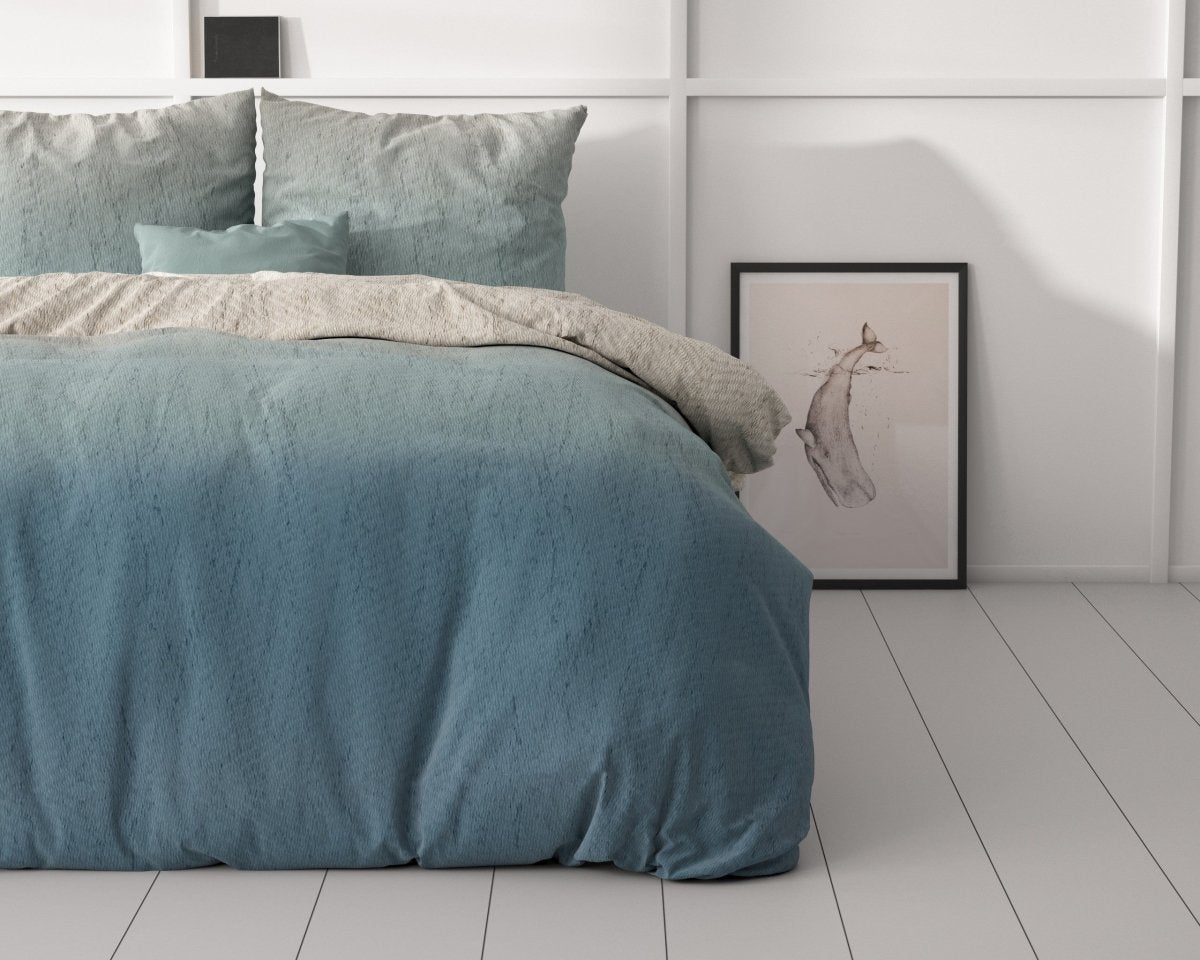 Microfibre Duvet Cover Set Gradient Trend | Blue | King Long - 240cm (W) x 220cm (L) - The Bedding & Blankets Store