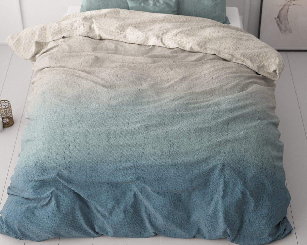 Microfibre Duvet Cover Set Gradient Trend | Blue | King Long - 240cm (W) x 220cm (L) - The Bedding & Blankets Store