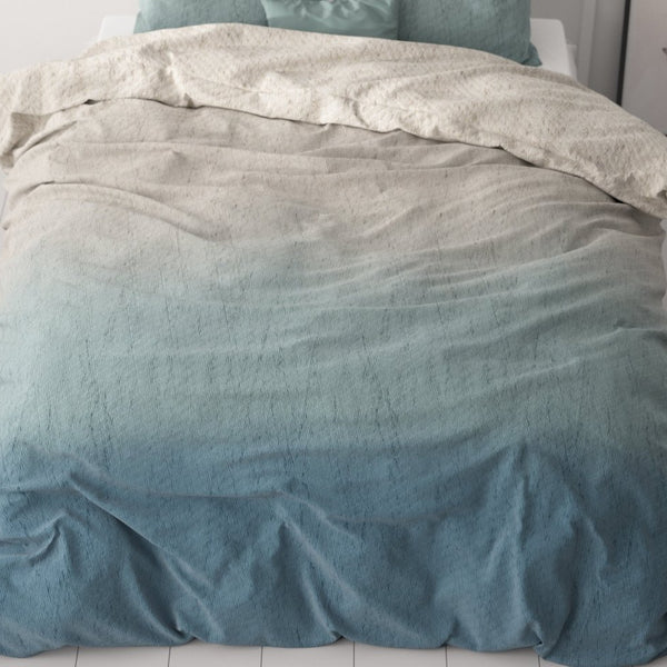 Microfibre Duvet Cover Set Gradient Trend | Blue | King Long - 240cm (W) x 220cm (L) - The Bedding & Blankets Store