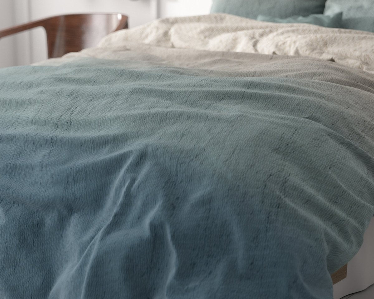 Microfibre Duvet Cover Set Gradient Trend | Blue | King Long - 240cm (W) x 220cm (L) - The Bedding & Blankets Store