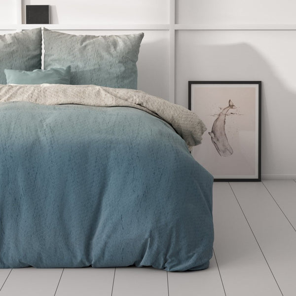 Microfibre Duvet Cover Set Gradient Trend | Blue | King Long - 240cm (W) x 220cm (L) - The Bedding & Blankets Store