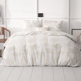 Microfibre Duvet Cover Set Leaves light | White | King Long - 240cm (W) x 220cm (L) - The Bedding & Blankets Store