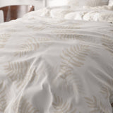 Microfibre Duvet Cover Set Leaves light | White | King Long - 240cm (W) x 220cm (L) - The Bedding & Blankets Store