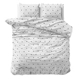 Microfibre Duvet Cover Set Love On Love | White | Double - 200cm (W) x 200/220cm (L) - The Bedding & Blankets Store