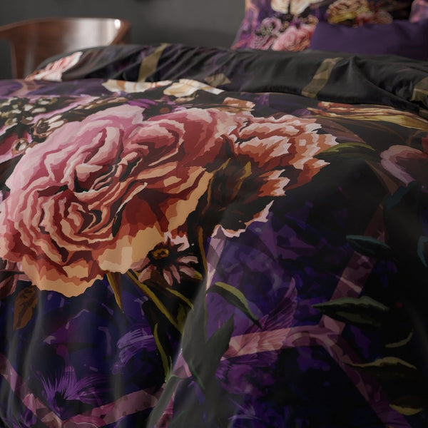 Microfibre Duvet Cover Set Marise | Purple | King Long - 240cm (W) x 220cm (L) - The Bedding & Blankets Store