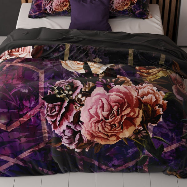 Microfibre Duvet Cover Set Marise | Purple | King Long - 240cm (W) x 220cm (L) - The Bedding & Blankets Store