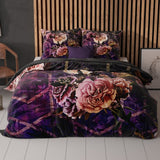 Microfibre Duvet Cover Set Marise | Purple | King Long - 240cm (W) x 220cm (L) - The Bedding & Blankets Store