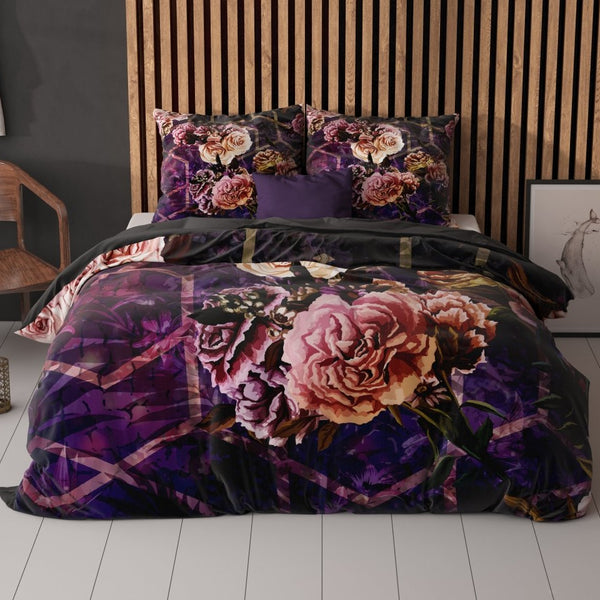 Microfibre Duvet Cover Set Marise | Purple | King Long - 240cm (W) x 220cm (L) - The Bedding & Blankets Store
