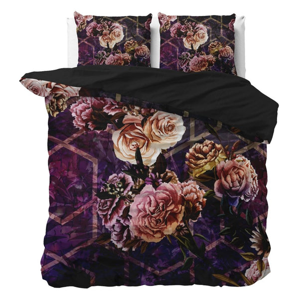 Microfibre Duvet Cover Set Marise | Purple | King Long - 240cm (W) x 220cm (L) - The Bedding & Blankets Store
