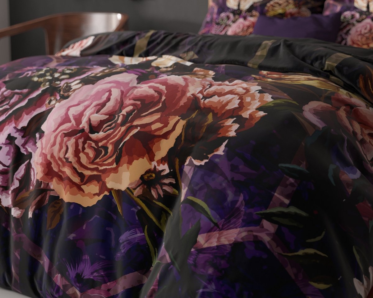 Microfibre Duvet Cover Set Marise | Purple | King Long - 240cm (W) x 220cm (L) - The Bedding & Blankets Store