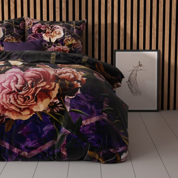 Microfibre Duvet Cover Set Marise | Purple | King Long - 240cm (W) x 220cm (L) - The Bedding & Blankets Store