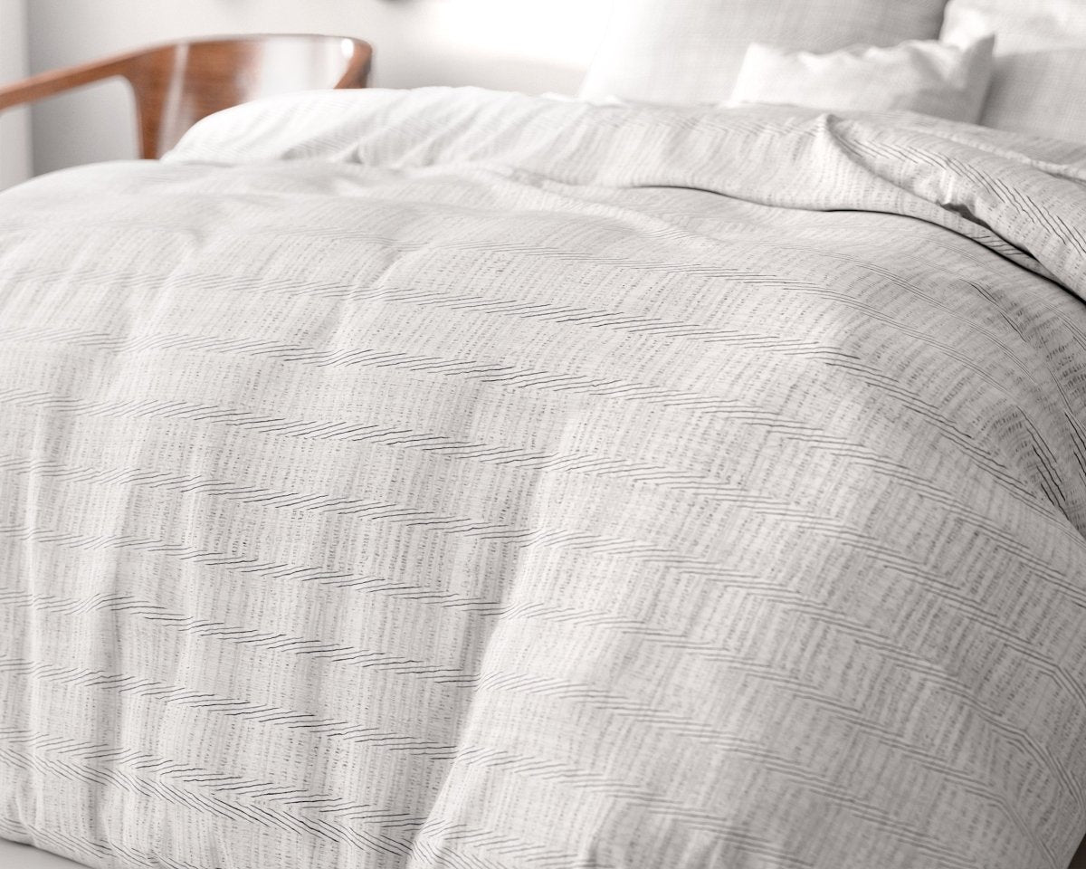 Microfibre Duvet Cover Set Menno | White | King Long - 240cm (W) x 220cm (L) - The Bedding & Blankets Store