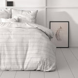 Microfibre Duvet Cover Set Menno | White | King Long - 240cm (W) x 220cm (L) - The Bedding & Blankets Store