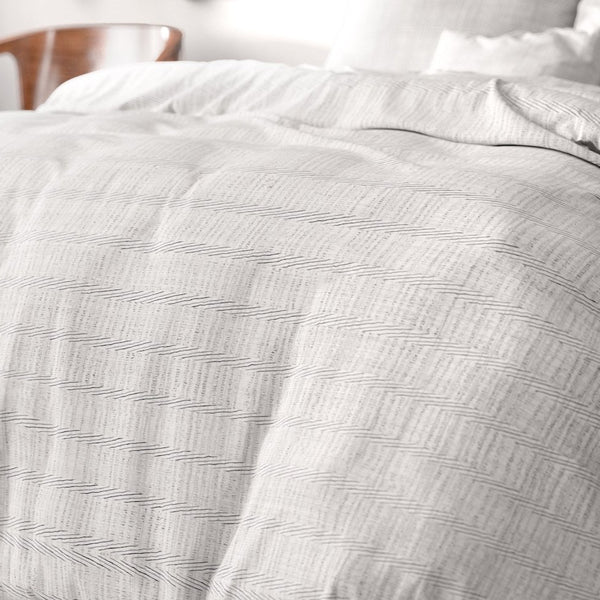 Microfibre Duvet Cover Set Menno | White | King Long - 240cm (W) x 220cm (L) - The Bedding & Blankets Store