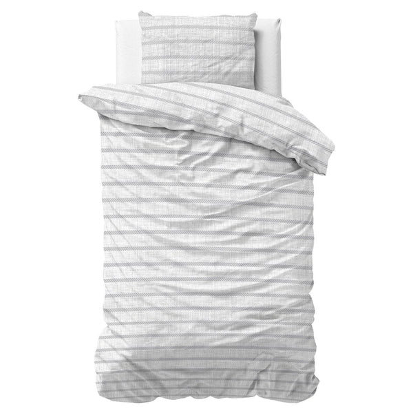 Microfibre Duvet Cover Set Menno | White | King Long - 240cm (W) x 220cm (L) - The Bedding & Blankets Store