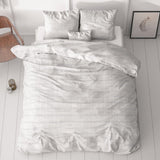 Microfibre Duvet Cover Set Menno | White | King Long - 240cm (W) x 220cm (L) - The Bedding & Blankets Store