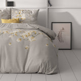 Microfibre Duvet Cover Set Summer Flower | Sand | Double - 200cm (W) x 220cm (L) - The Bedding & Blankets Store