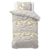 Microfibre Duvet Cover Set Summer Flower | Sand | Double - 200cm (W) x 220cm (L) - The Bedding & Blankets Store