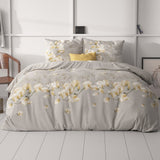 Microfibre Duvet Cover Set Summer Flower | Sand | Double - 200cm (W) x 220cm (L) - The Bedding & Blankets Store