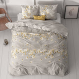 Microfibre Duvet Cover Set Summer Flower | Sand | Double - 200cm (W) x 220cm (L) - The Bedding & Blankets Store