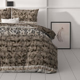 Microfibre Duvet Cover Set Tiger Leopard | Taupe | Double - 200cm (W) x 220cm (L) - The Bedding & Blankets Store