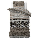 Microfibre Duvet Cover Set Tiger Leopard | Taupe | Double - 200cm (W) x 220cm (L) - The Bedding & Blankets Store