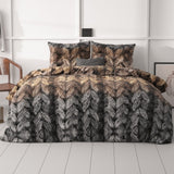Microfibre Duvet Cover Set Trendy knits | Brown | King Long - 240cm (W) x 220cm (L) - The Bedding & Blankets Store